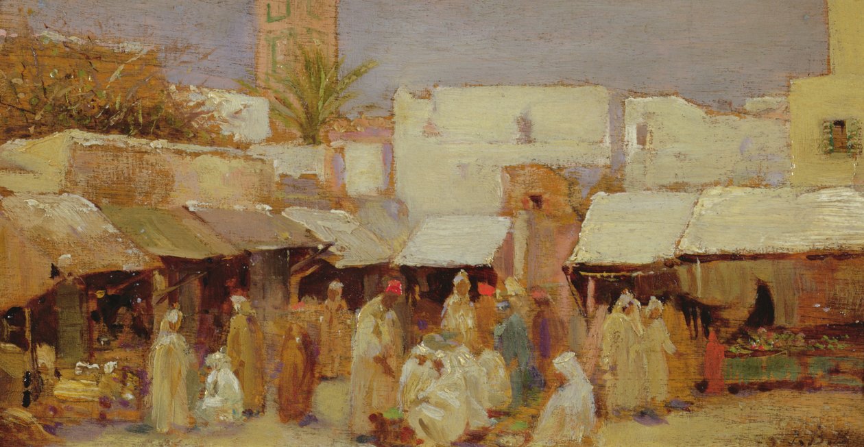 Piazza del mercato, Tangeri da John Bagnold Burgess