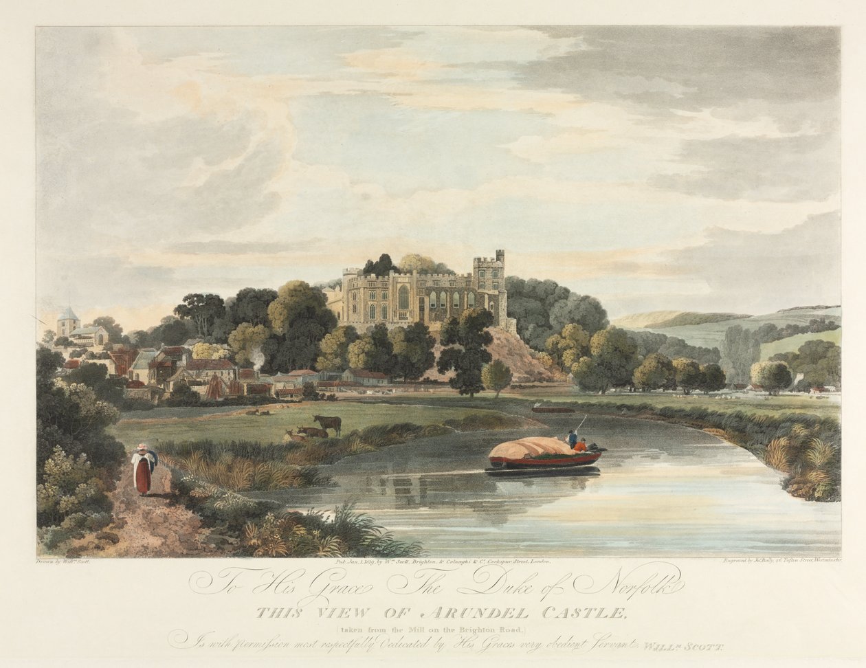 Veduta del castello di Arundel da John Baily