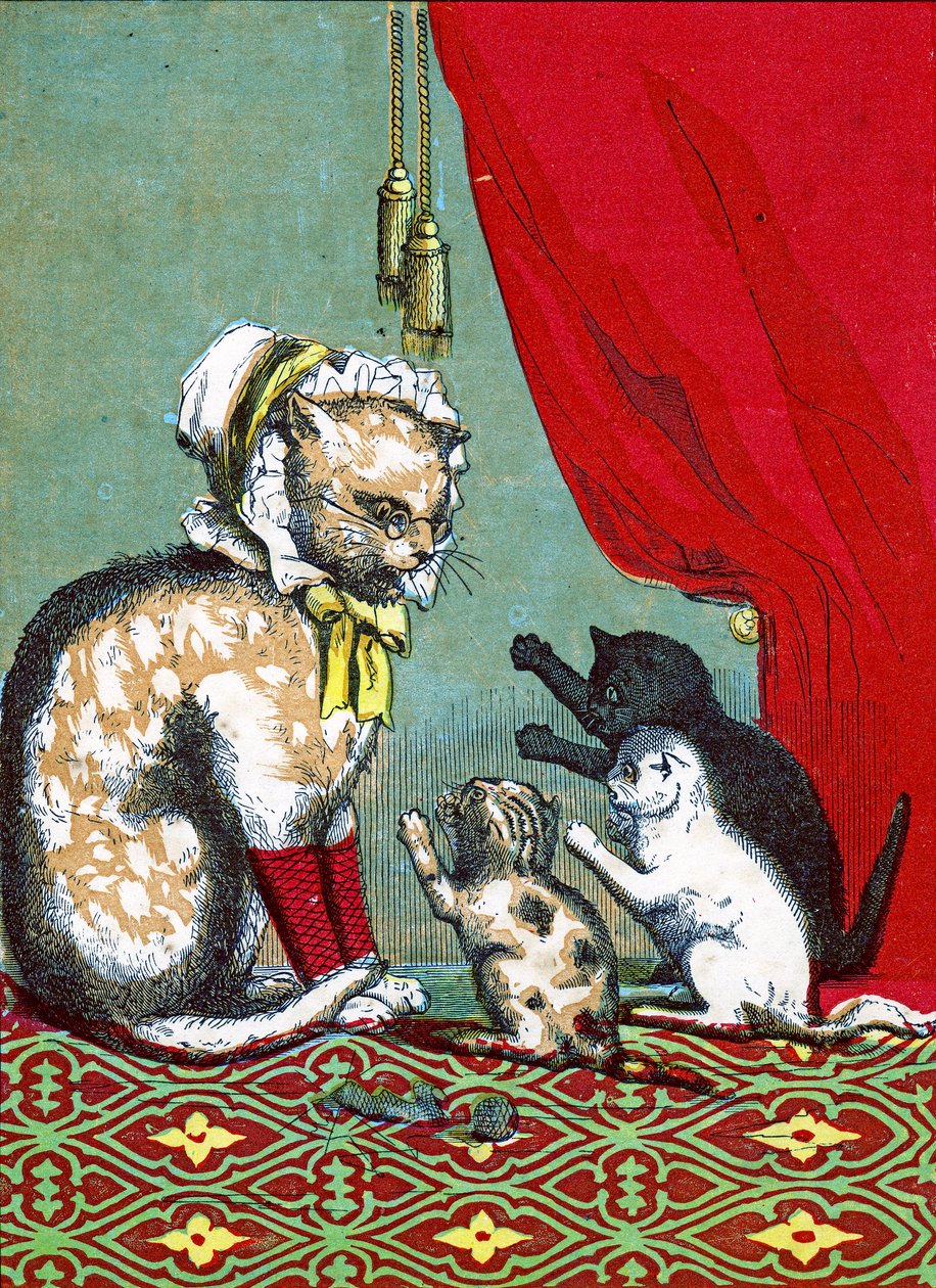 I tre piccoli gattini avevano perso i loro guanti, illustrazione da "Three Little Kittens" 1859 da John Ballantyne