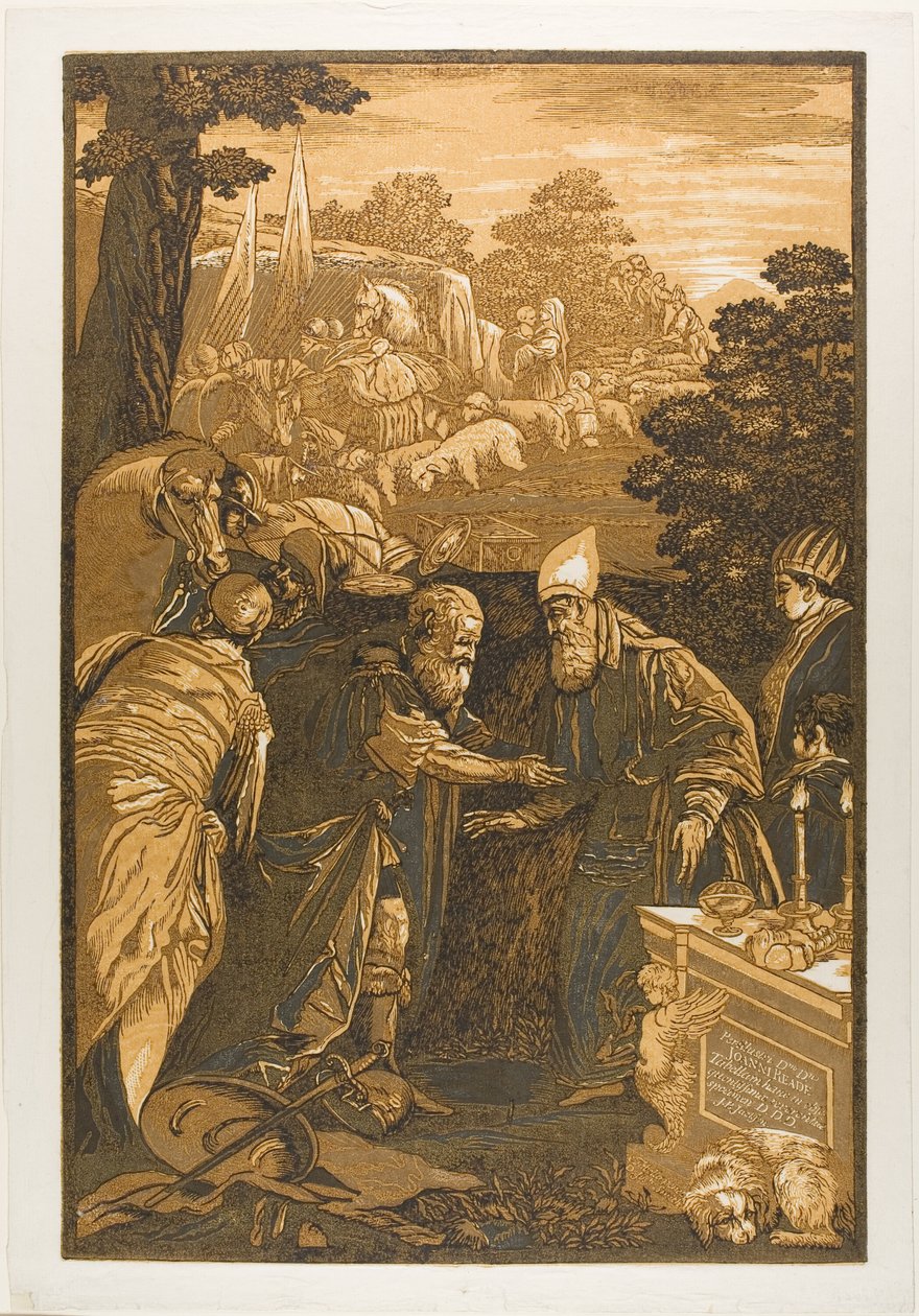 Melchisedech benedice Abramo, da Opera Selectoria da John Baptist Jackson