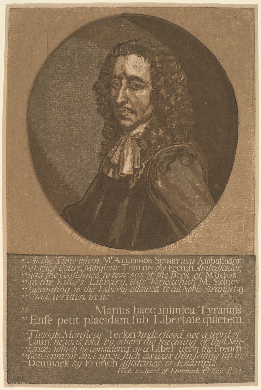 Algernon Sidney da John Baptist Jackson, after Justus van Verus
