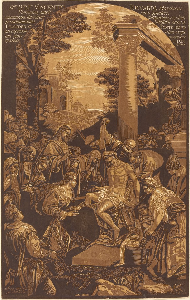 La resurrezione di Lazzaro da John Baptist Jackson after Leandro Bassano