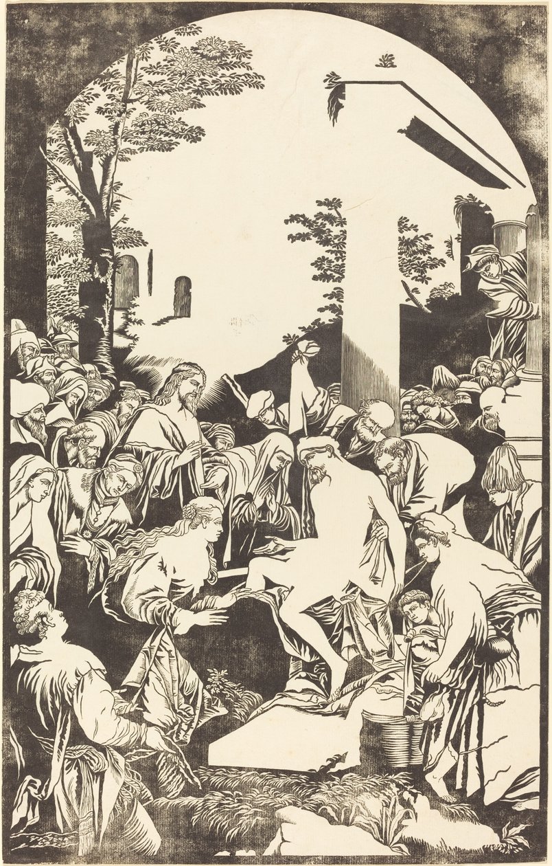 La Resurrezione di Lazzaro da John Baptist Jackson after Leandro Bassano