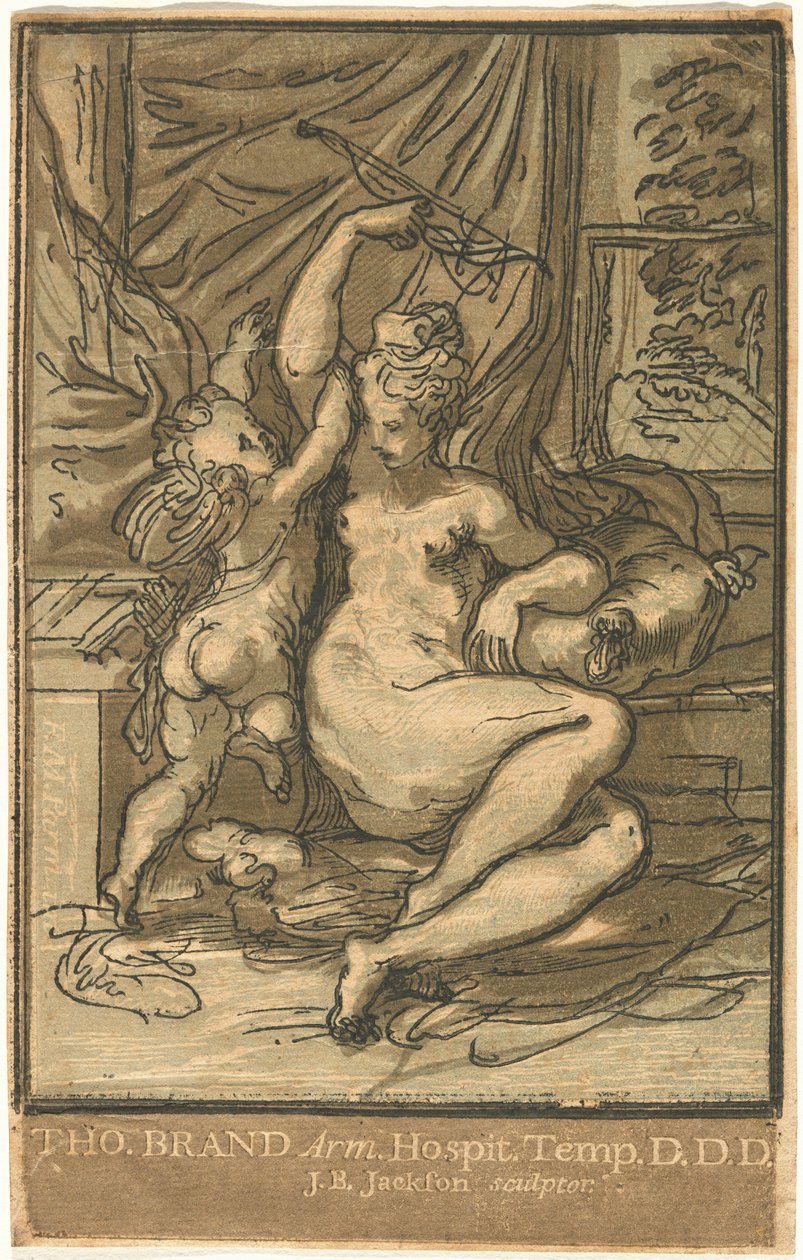 Venere e Cupido con un Arco da John Baptist Jackson, after Parmigianino