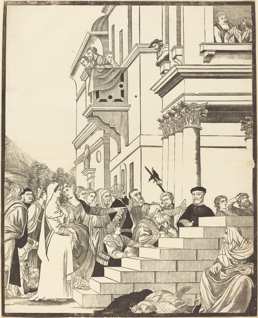 Presentazione della Vergine al Tempio (centro) da John Baptist Jackson after Titian