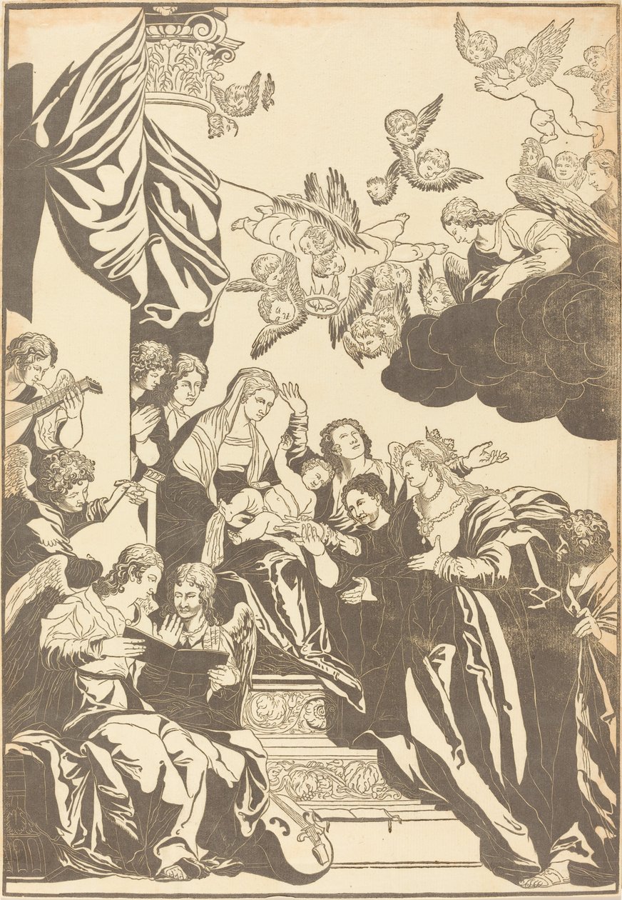 Il matrimonio mistico di Santa Caterina da John Baptist Jackson after Veronese