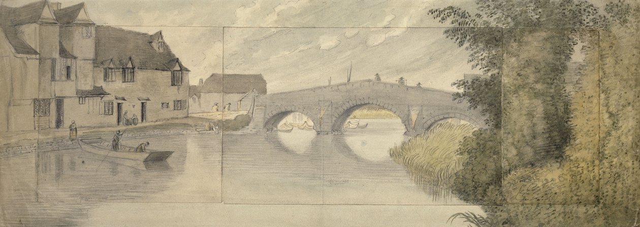 Ponte di Hythe, Oxford, 1789 da John Baptist Malchair