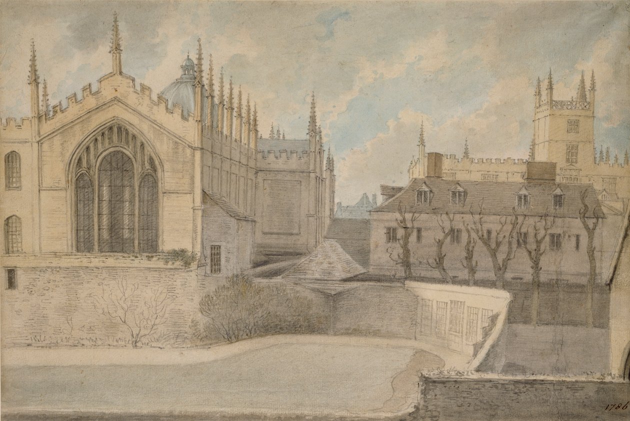 Vista dagli alloggi del guardiano, New College, 20 novembre 1786 da John Baptist Malchair