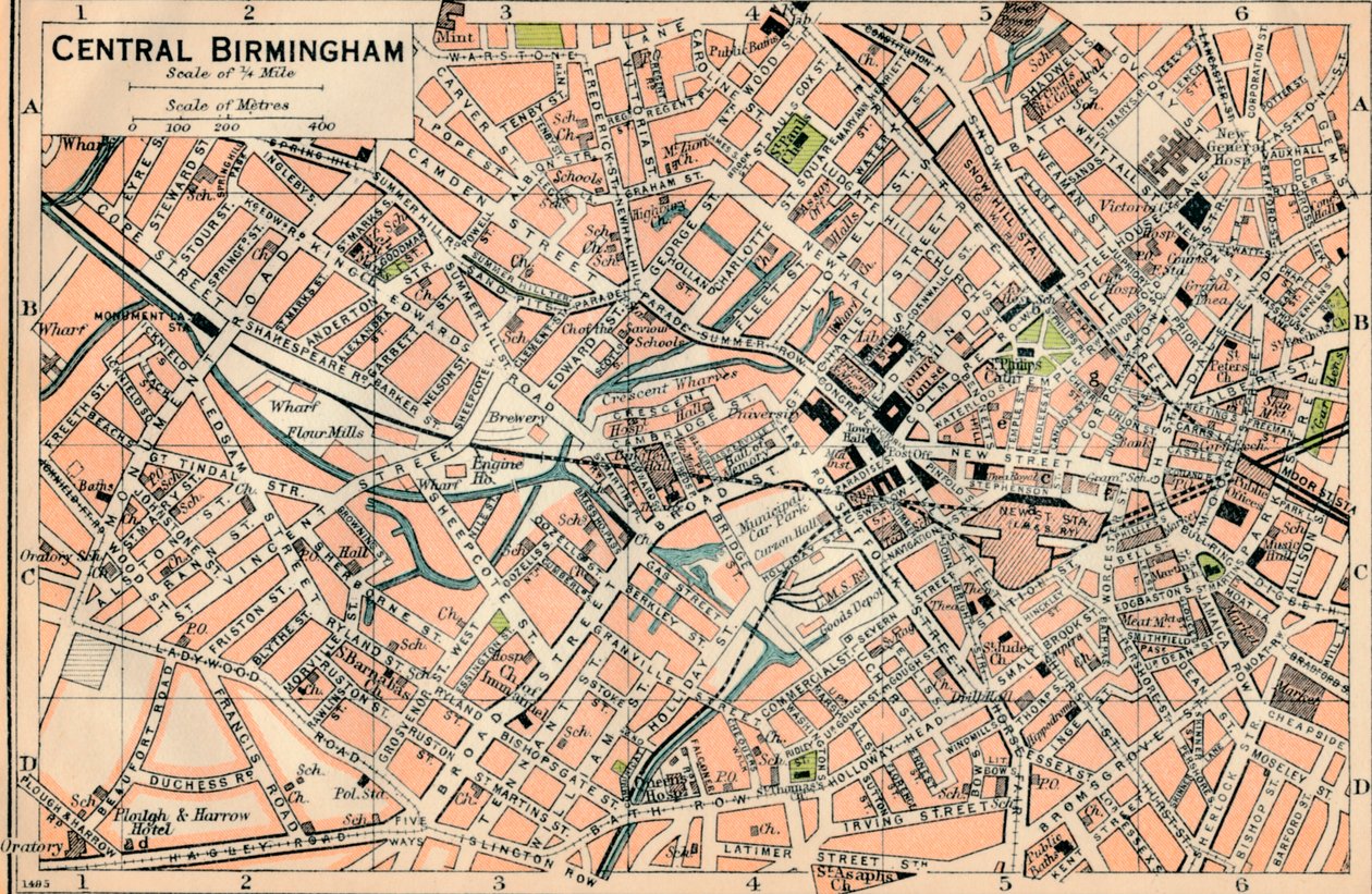 Birmingham centrale da John Bartholomew