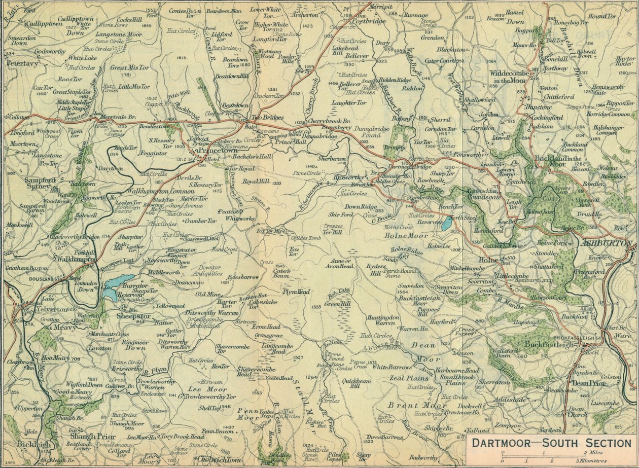 Dartmoor - Sezione Sud, XX secolo da John Bartholomew