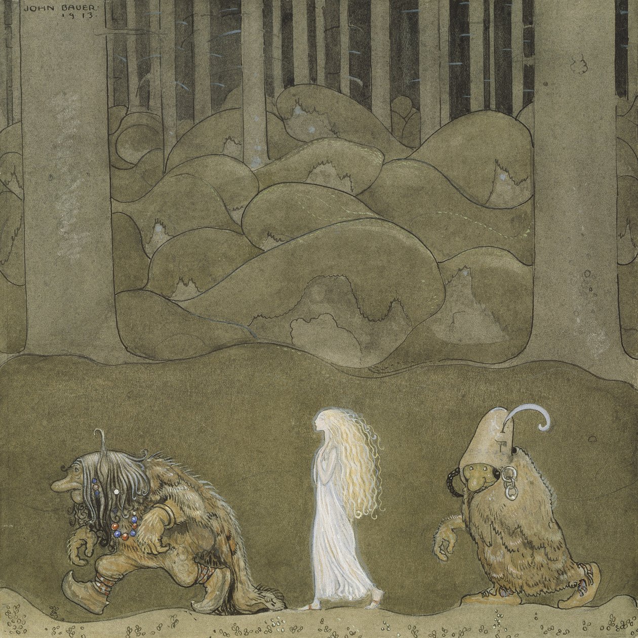 La principessa e i troll da John Bauer