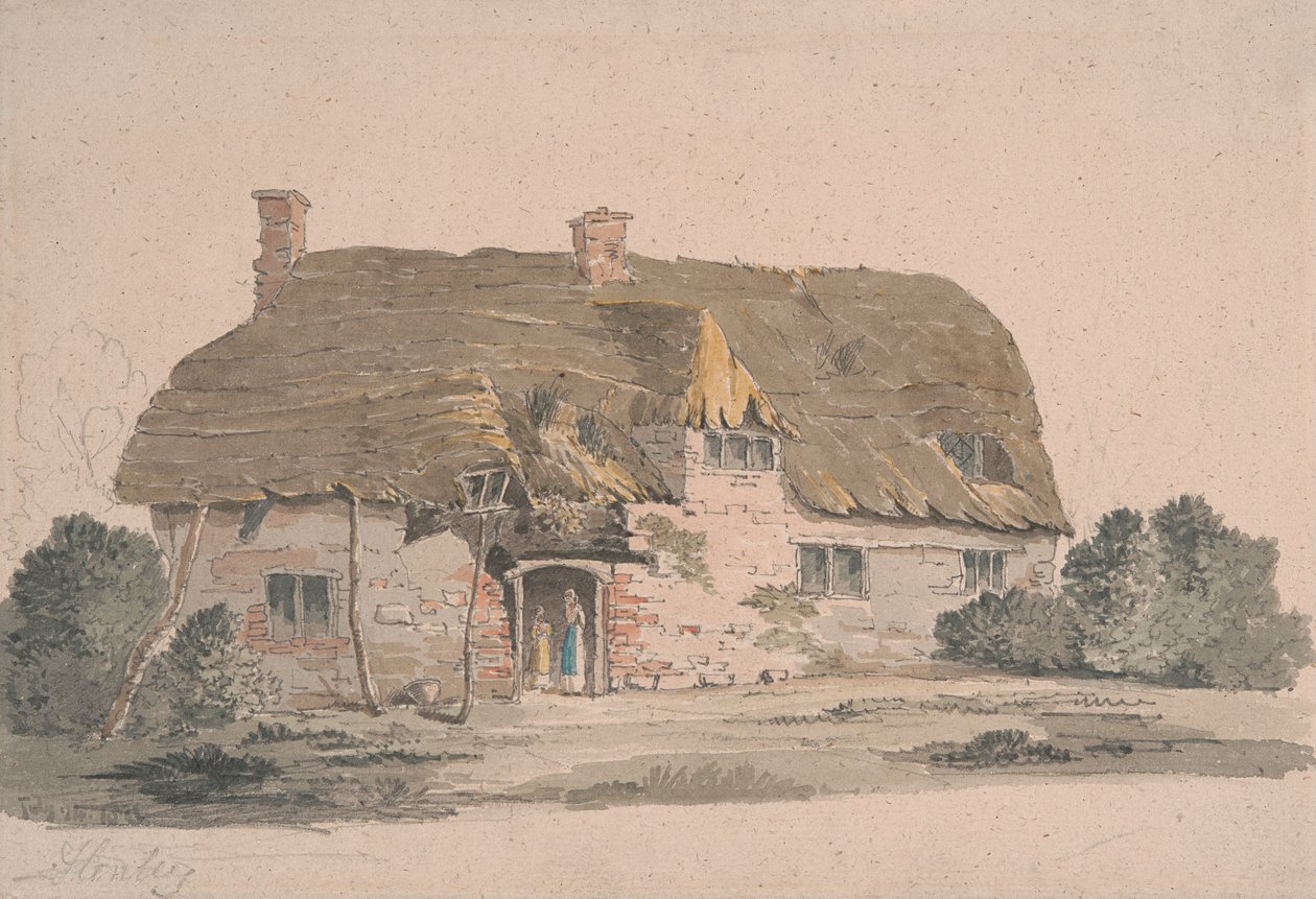 Cottage dal tetto di paglia vicino a Henley da John Baverstock Knight