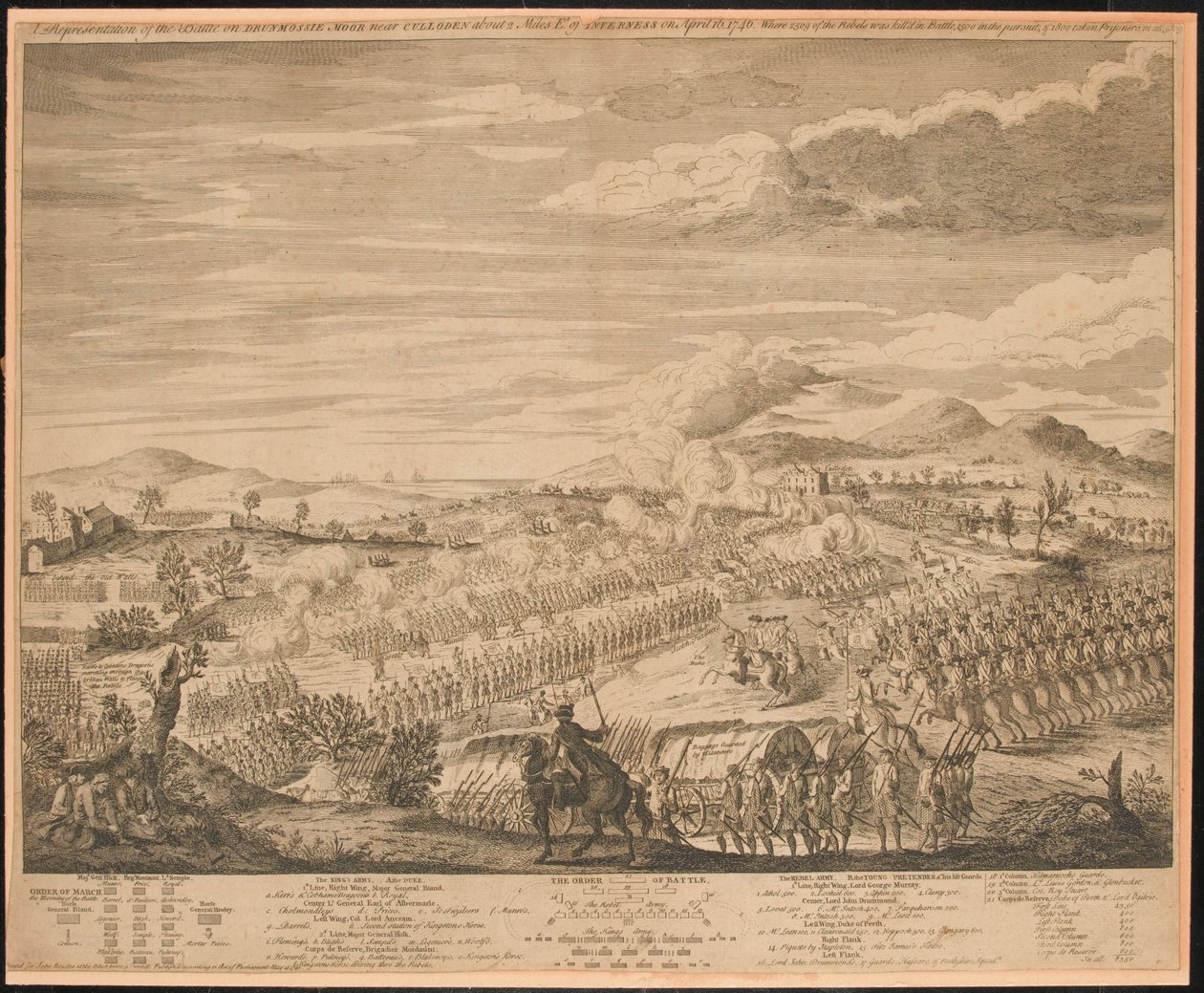?Una Rappresentazione della Battaglia sulla Brughiera di Drunmossie [sic] vicino a Culloden?, 16 aprile 1746 da John Bowles