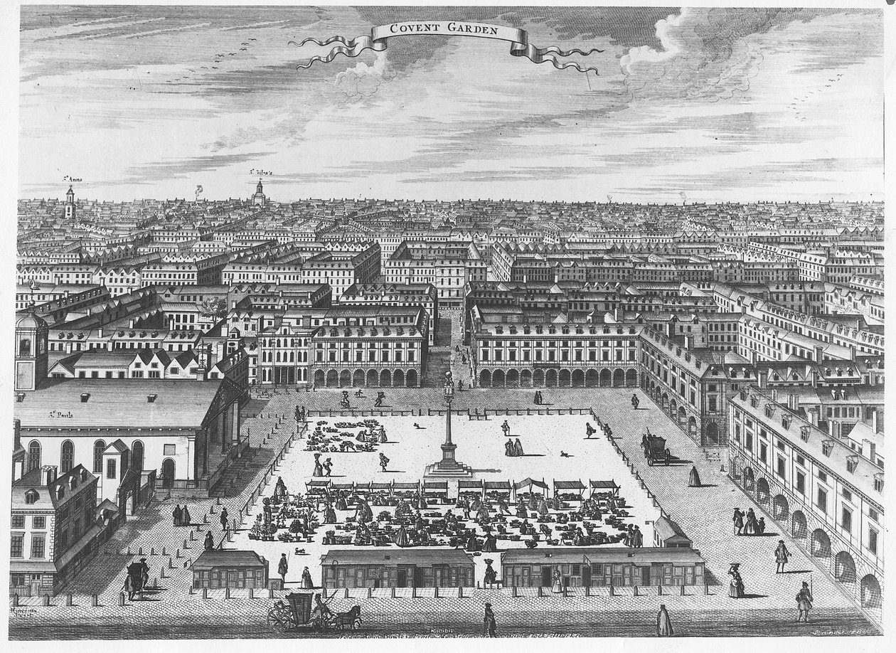 Covent Garden, c.1720 da John Bowles