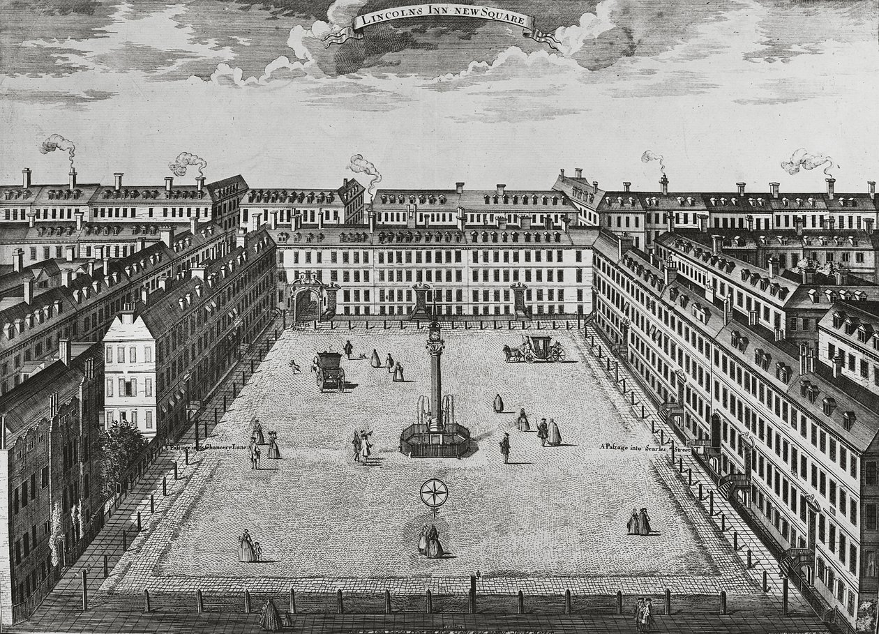 Lincolns Inn New Square, c.1725 da John Bowles
