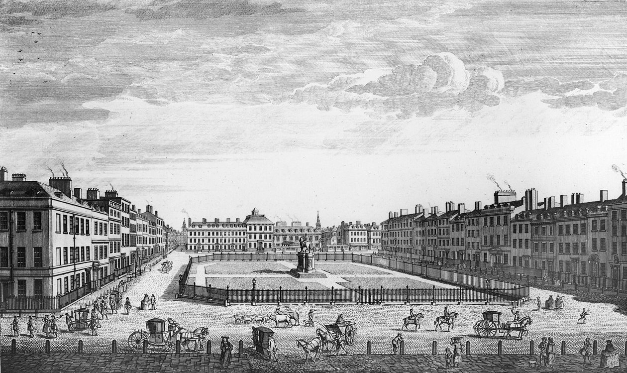 Veduta di Leicester Square Londra, 1753 da John Bowles