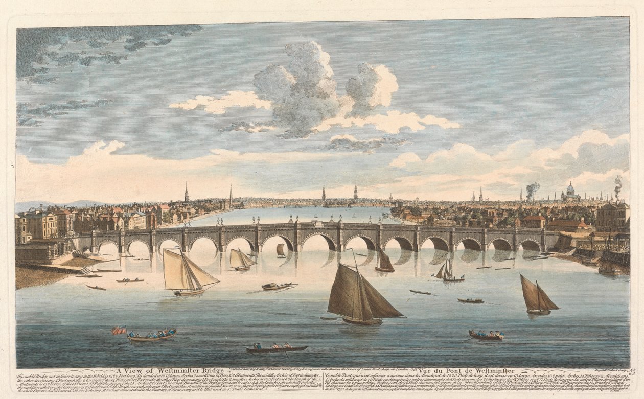 Una vista del ponte di Westminster da John Boydell