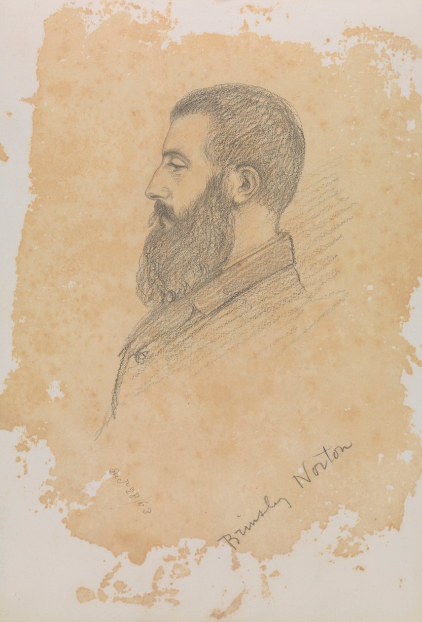 Schizzo di ritratto di uomo barbuto, con iscrizione 
