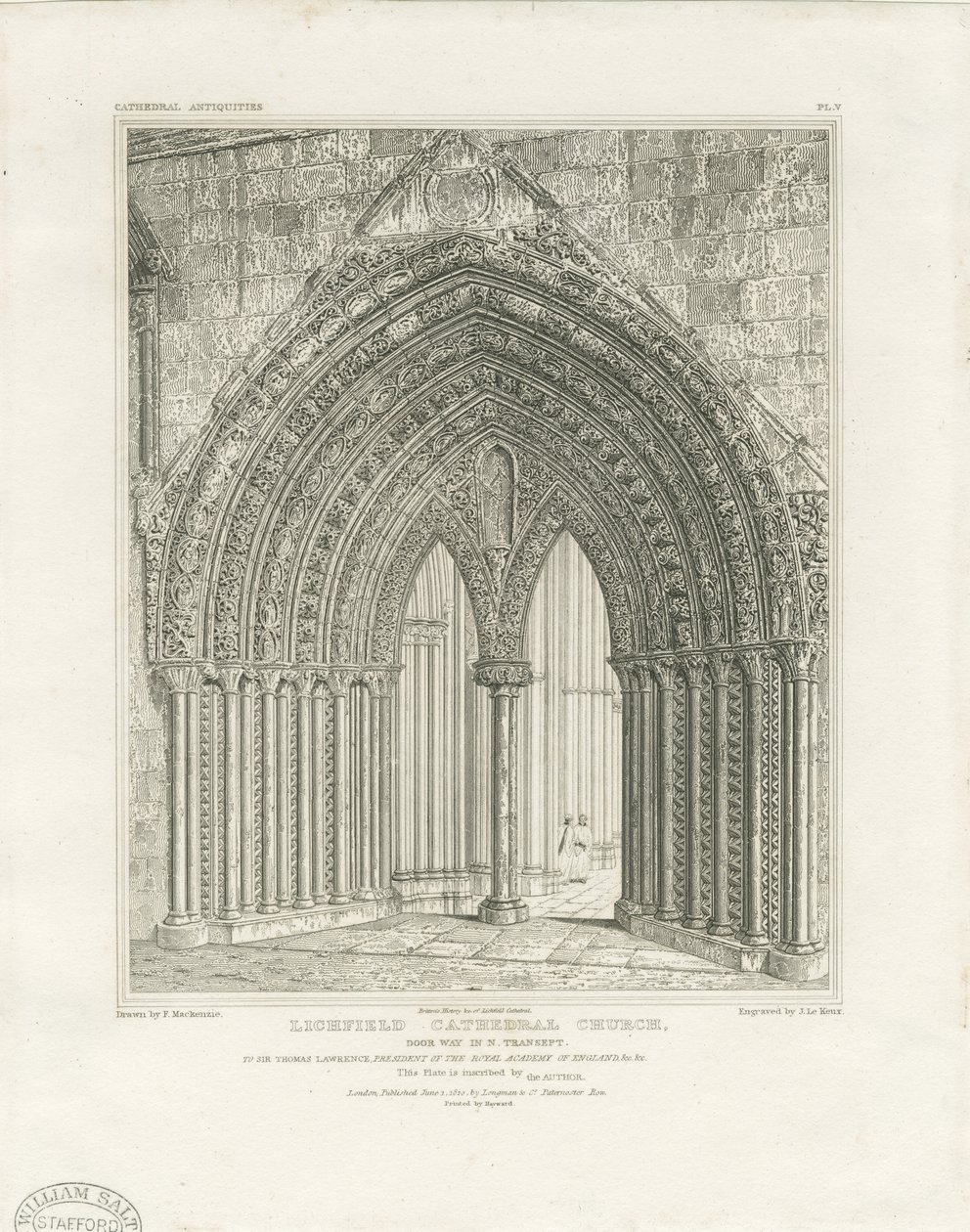 Cattedrale di Lichfield - Porta del transetto nord da John Britton