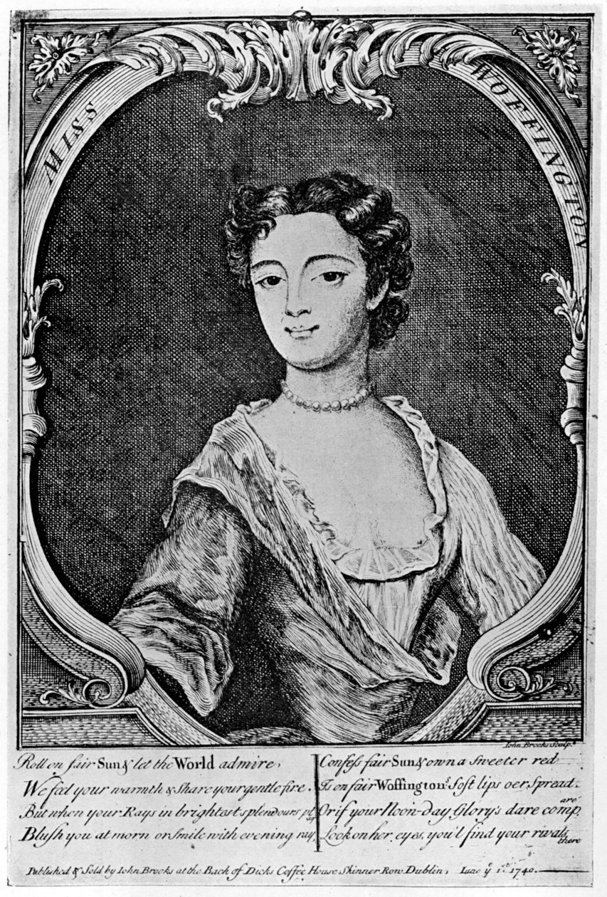 Margaret Peg Woffington 1720-1760, attrice irlandese, XVIII secolo, 1905 da John Brooks