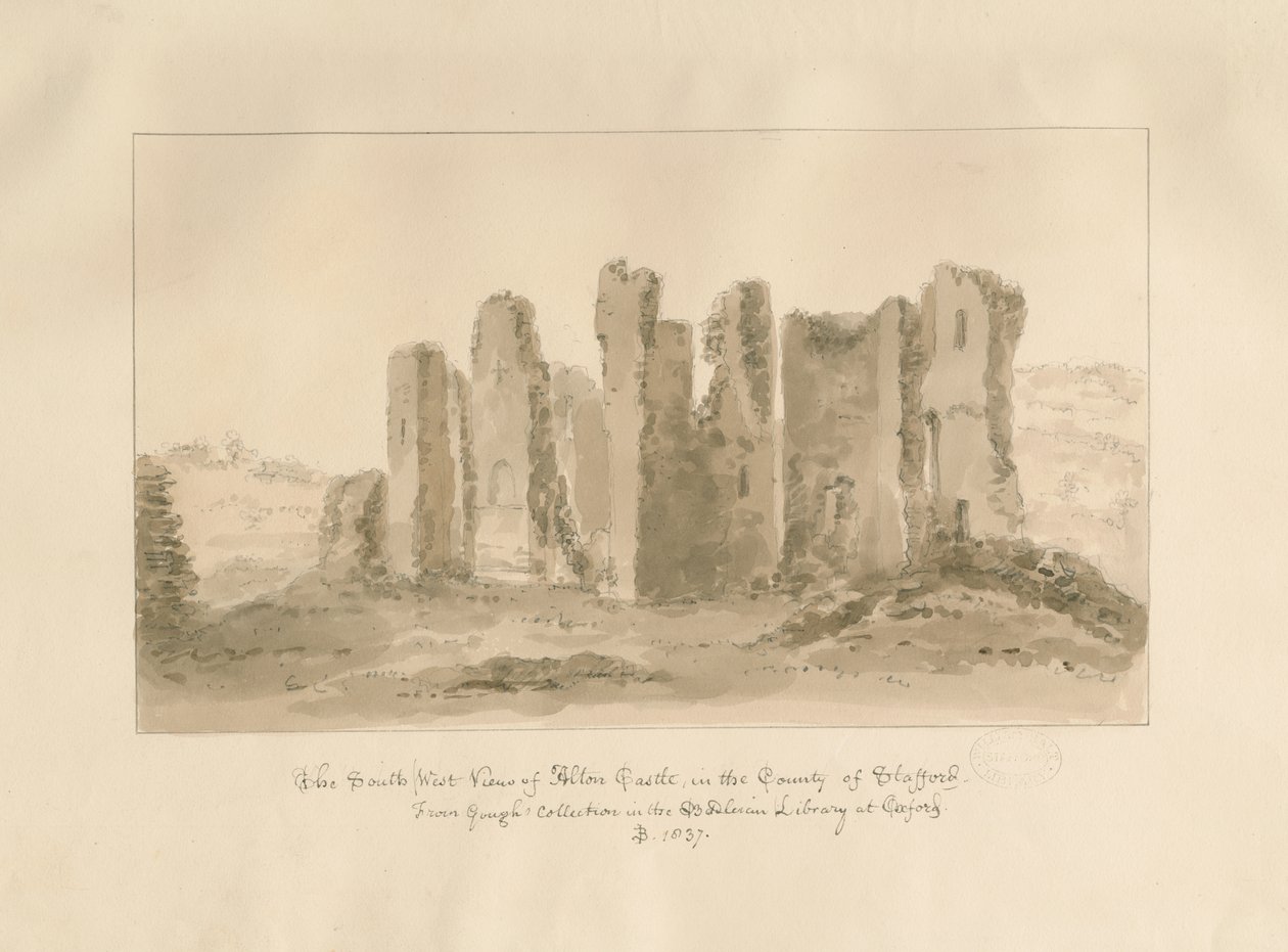 Castello di Alton (disegno a seppia) da John Buckler
