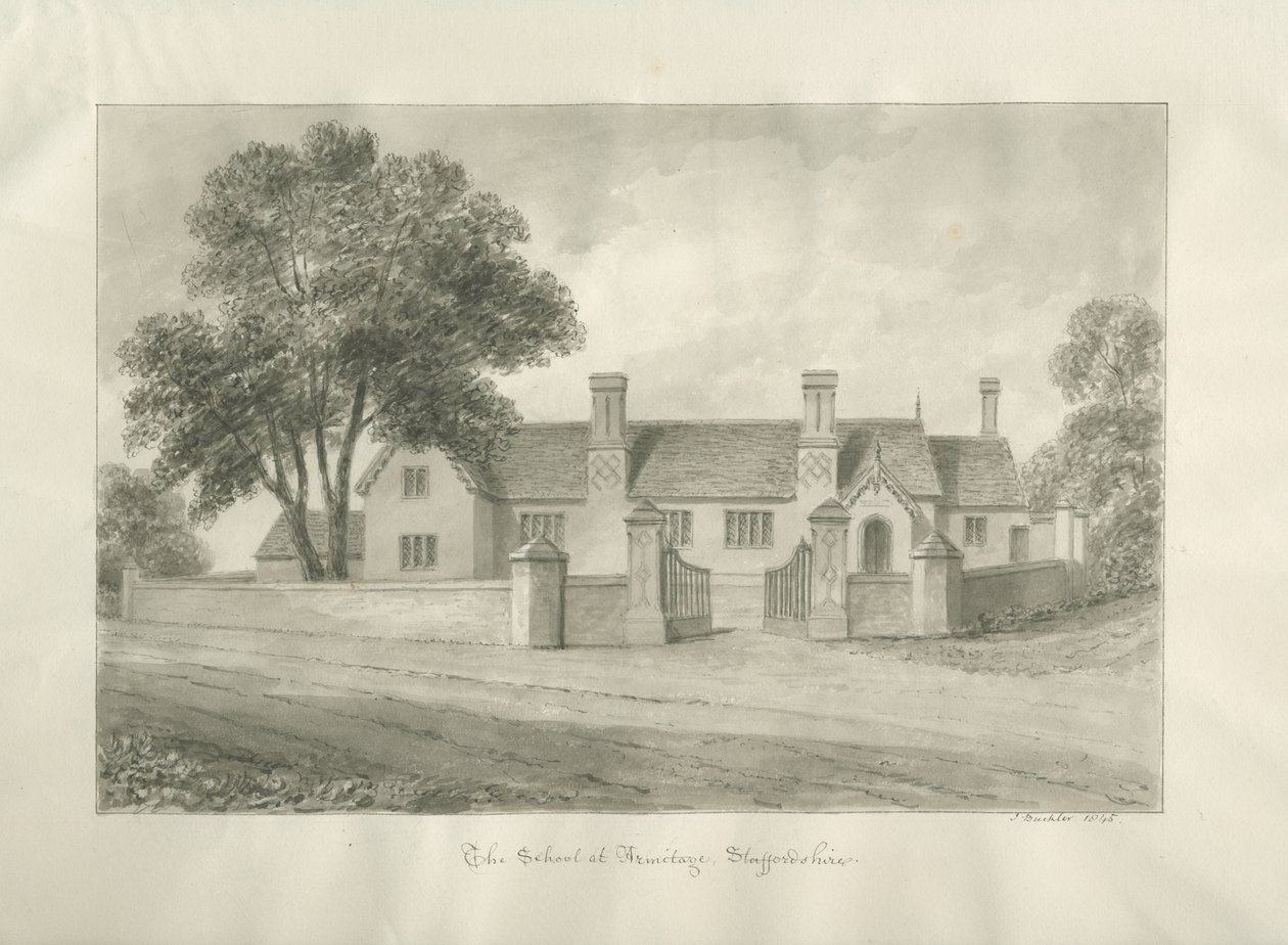 Scuola di Armitage (disegno a seppia) da John Buckler