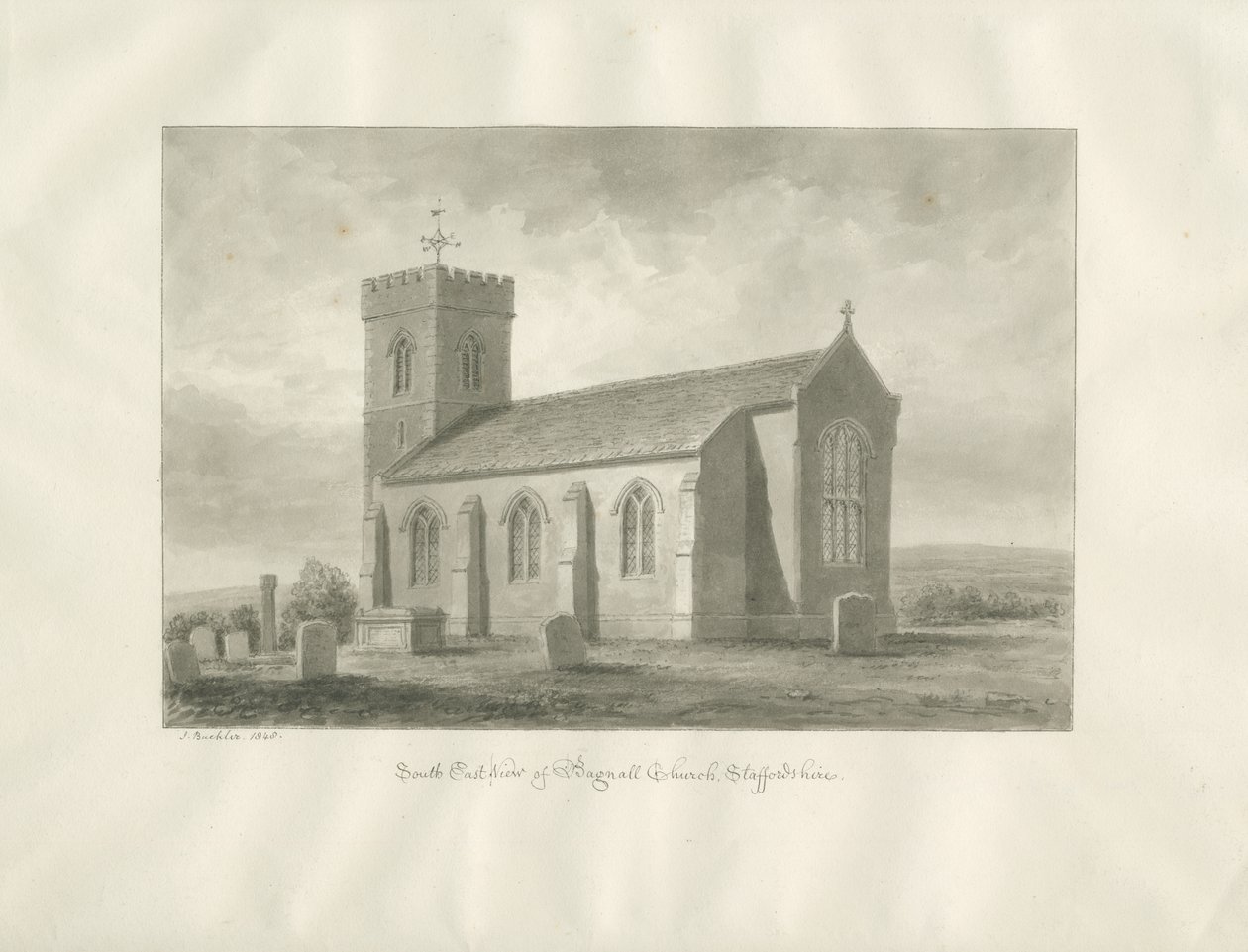 Chiesa di Bagnall da John Buckler