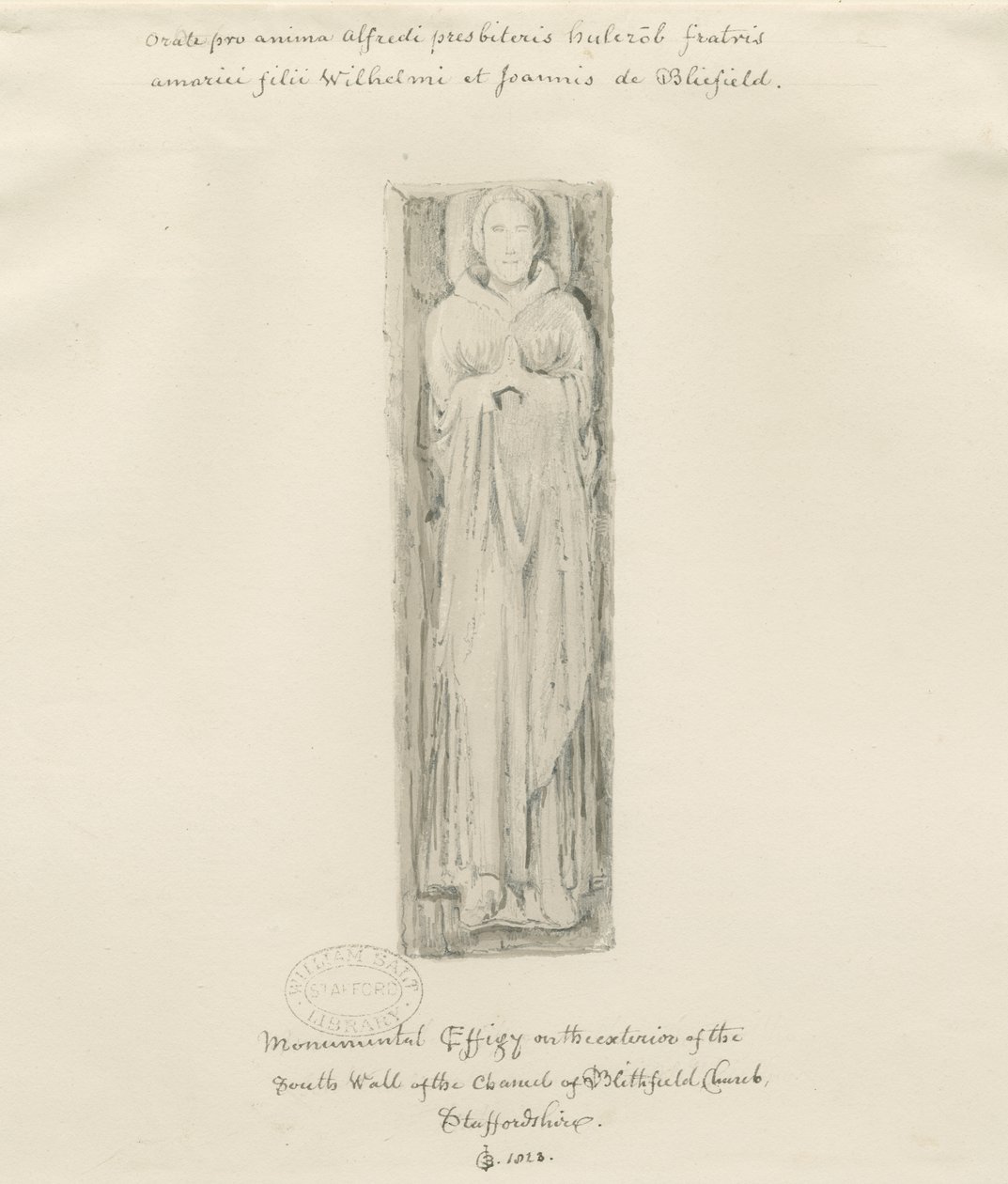 Chiesa di Blithfield - effigie monumentale da John Buckler