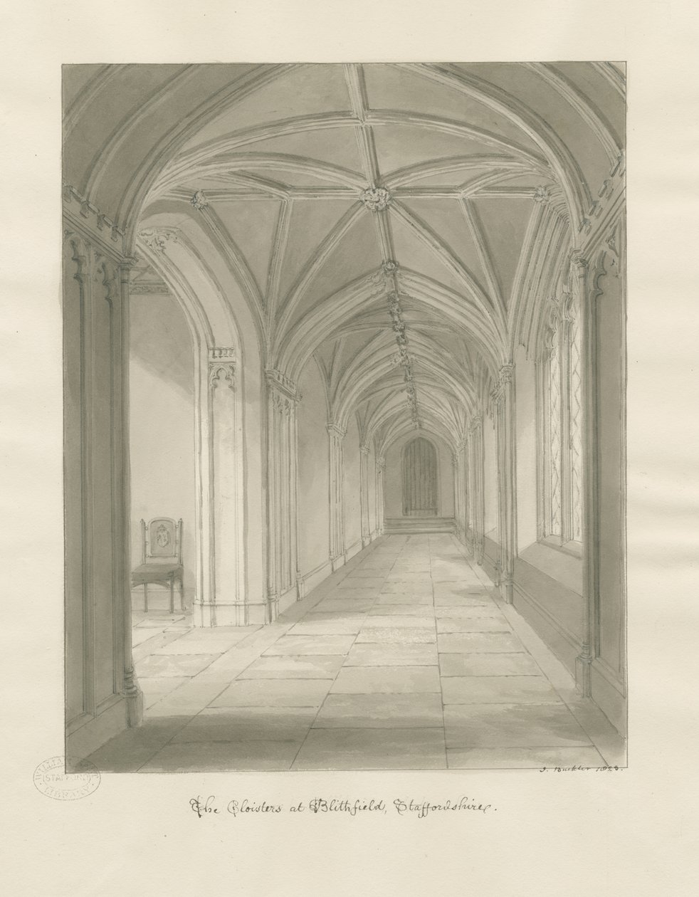 Blithfield Hall - Chiostri da John Buckler