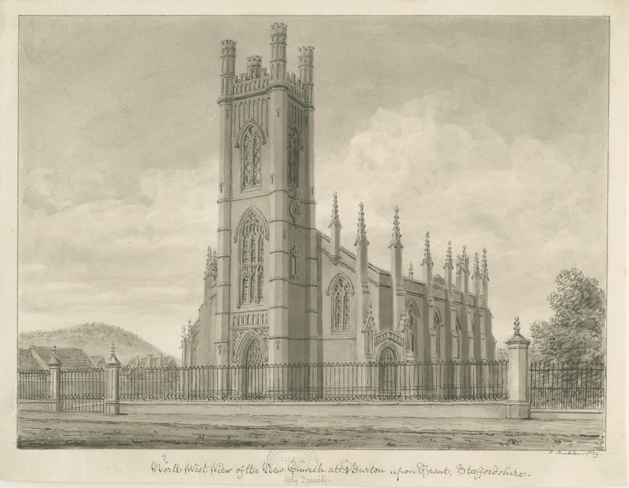 Burton-upon-Trent - Chiesa della Santissima Trinità da John Buckler