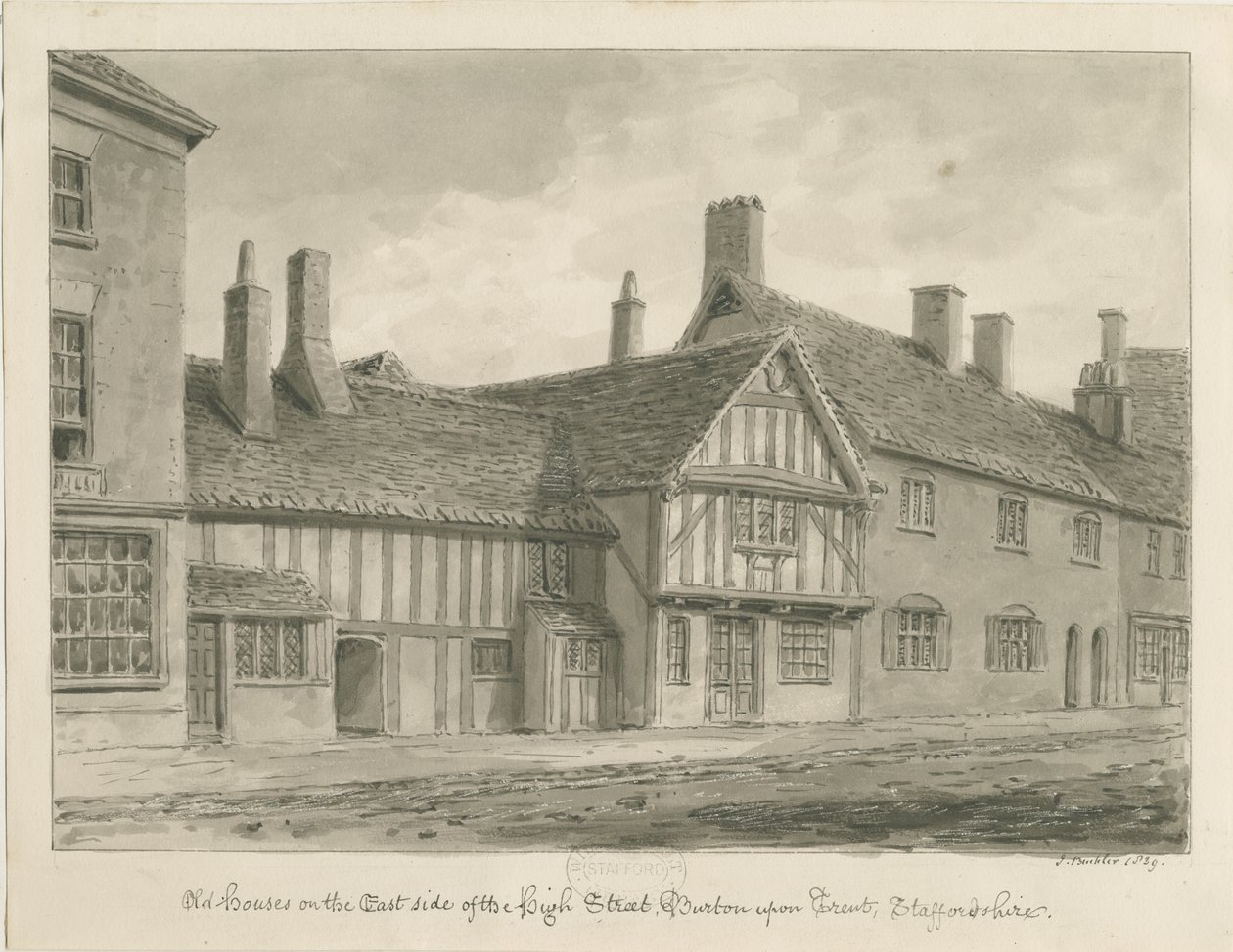 Burton-upon-Trent - Vecchie Case in High Street da John Buckler