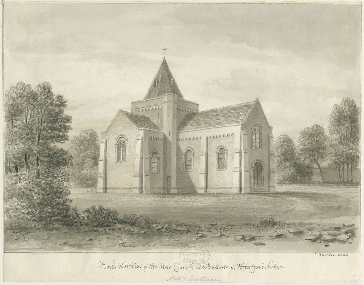 Butterton - Chiesa di San Tommaso da John Buckler