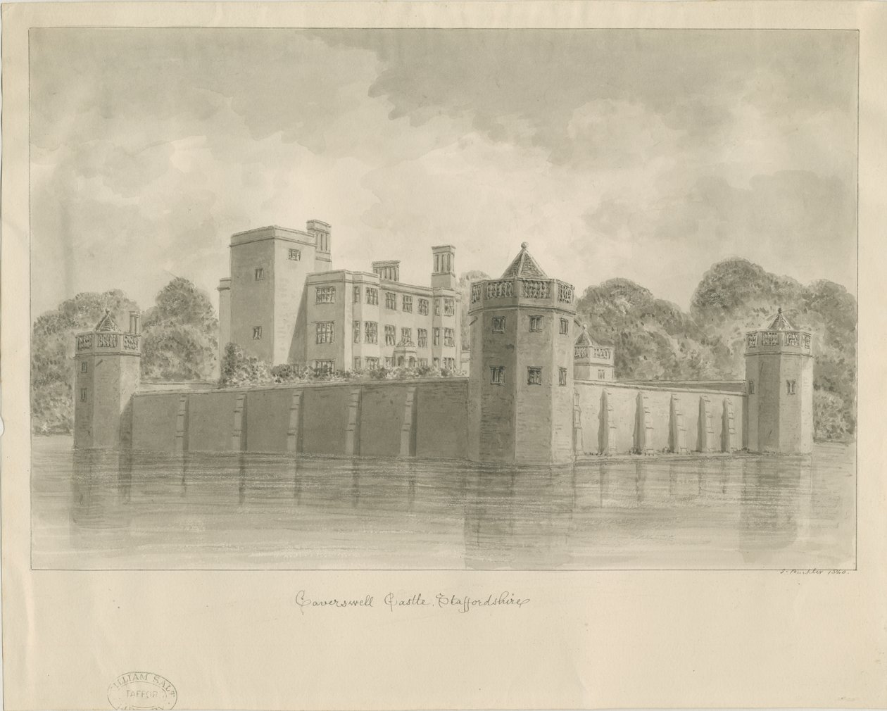 Castello di Caverswall (disegno a seppia) da John Buckler