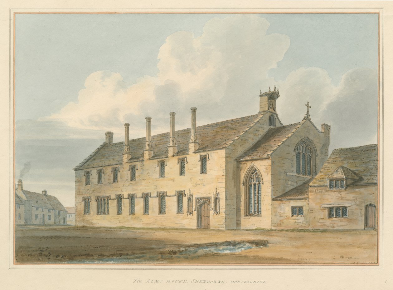 Dorset - Sherborne - La Casa degli Alms, 1802 da John Buckler