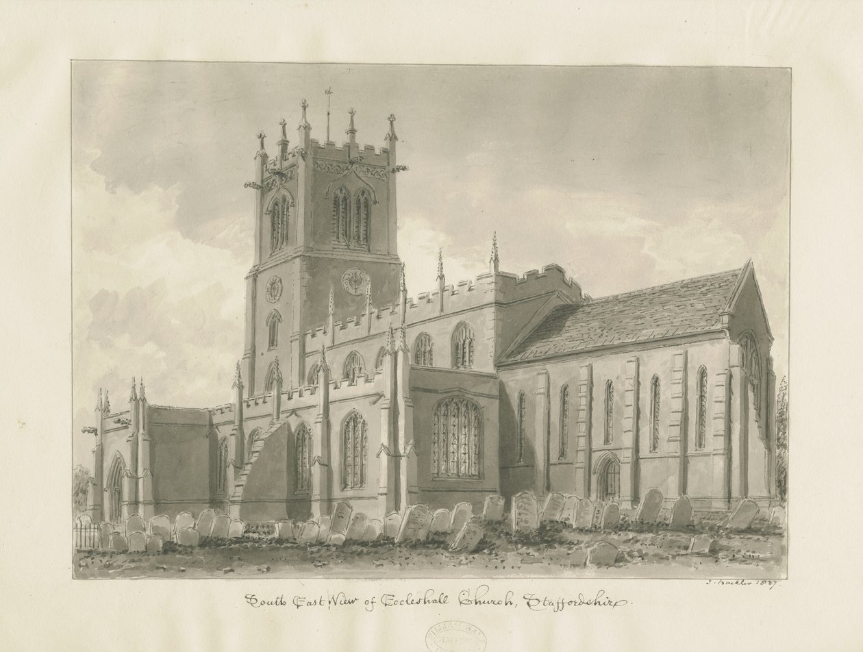 Chiesa di Eccleshall da John Buckler