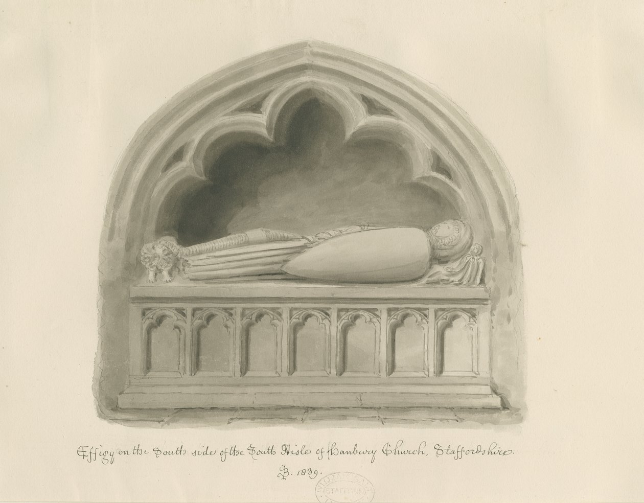 Chiesa di Hanbury - Effigie [di Sir John Hanbury] da John Buckler
