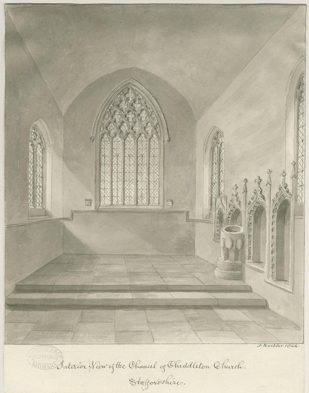 Interno della Chiesa di Cheddleton da John Buckler
