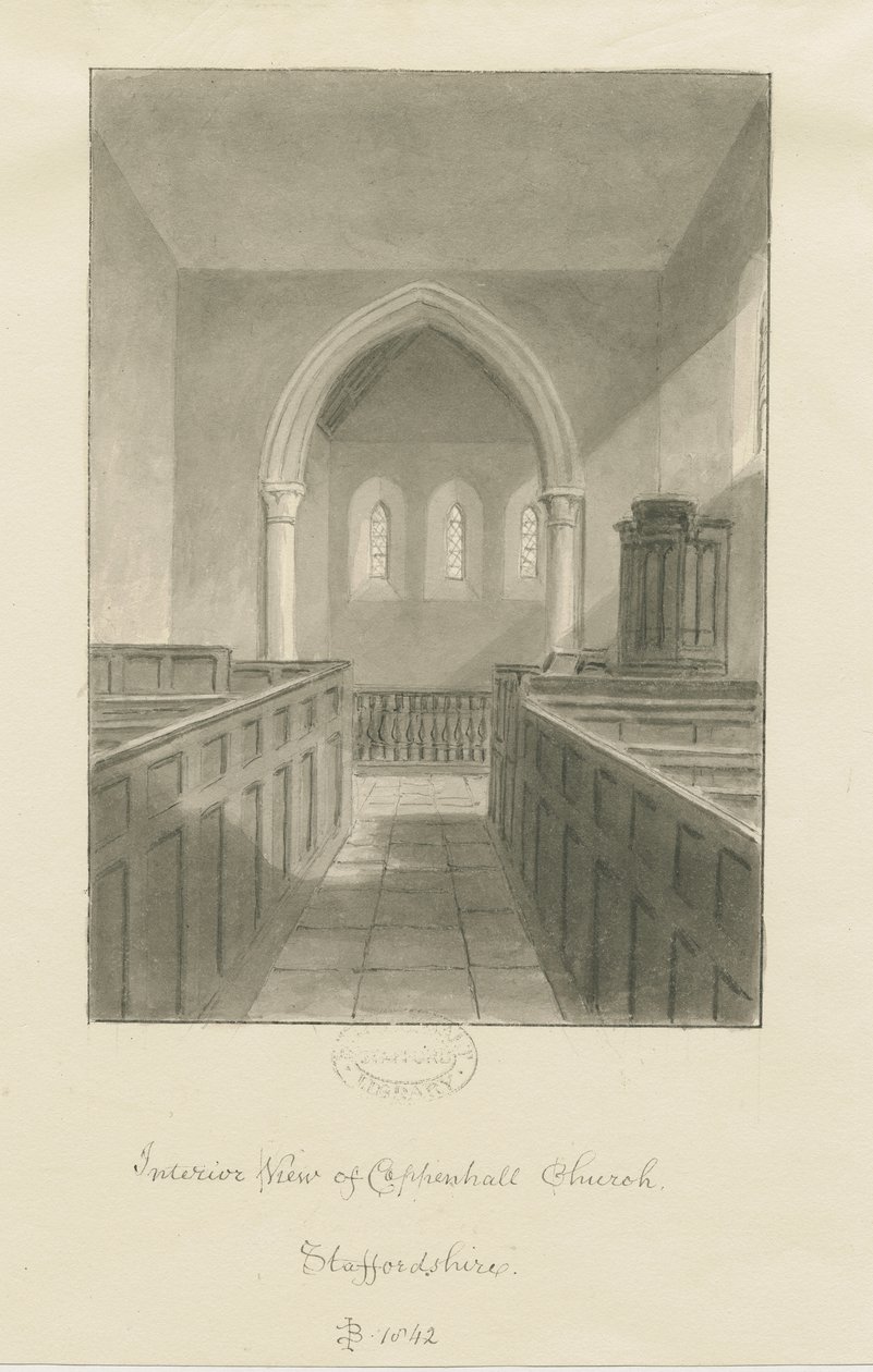 Interno della Chiesa di Coppenhall da John Buckler