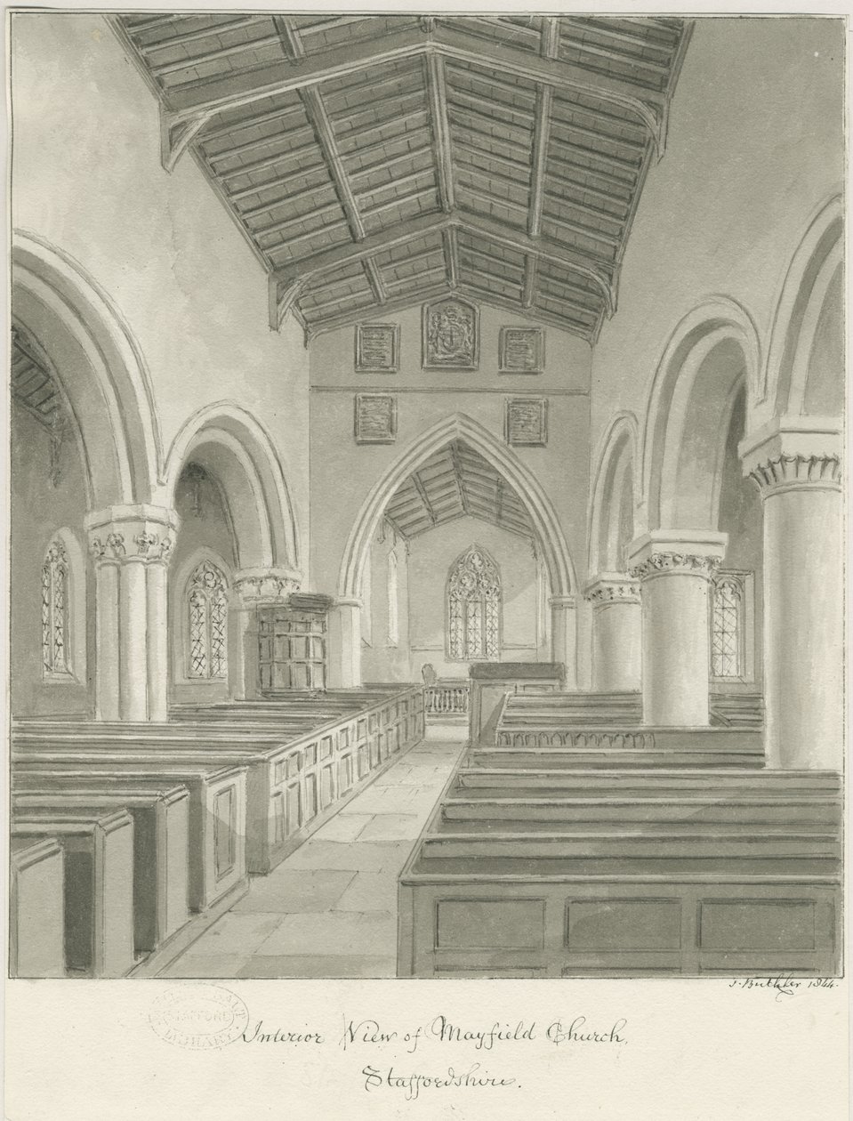 Interno della Chiesa di Mayfield da John Buckler