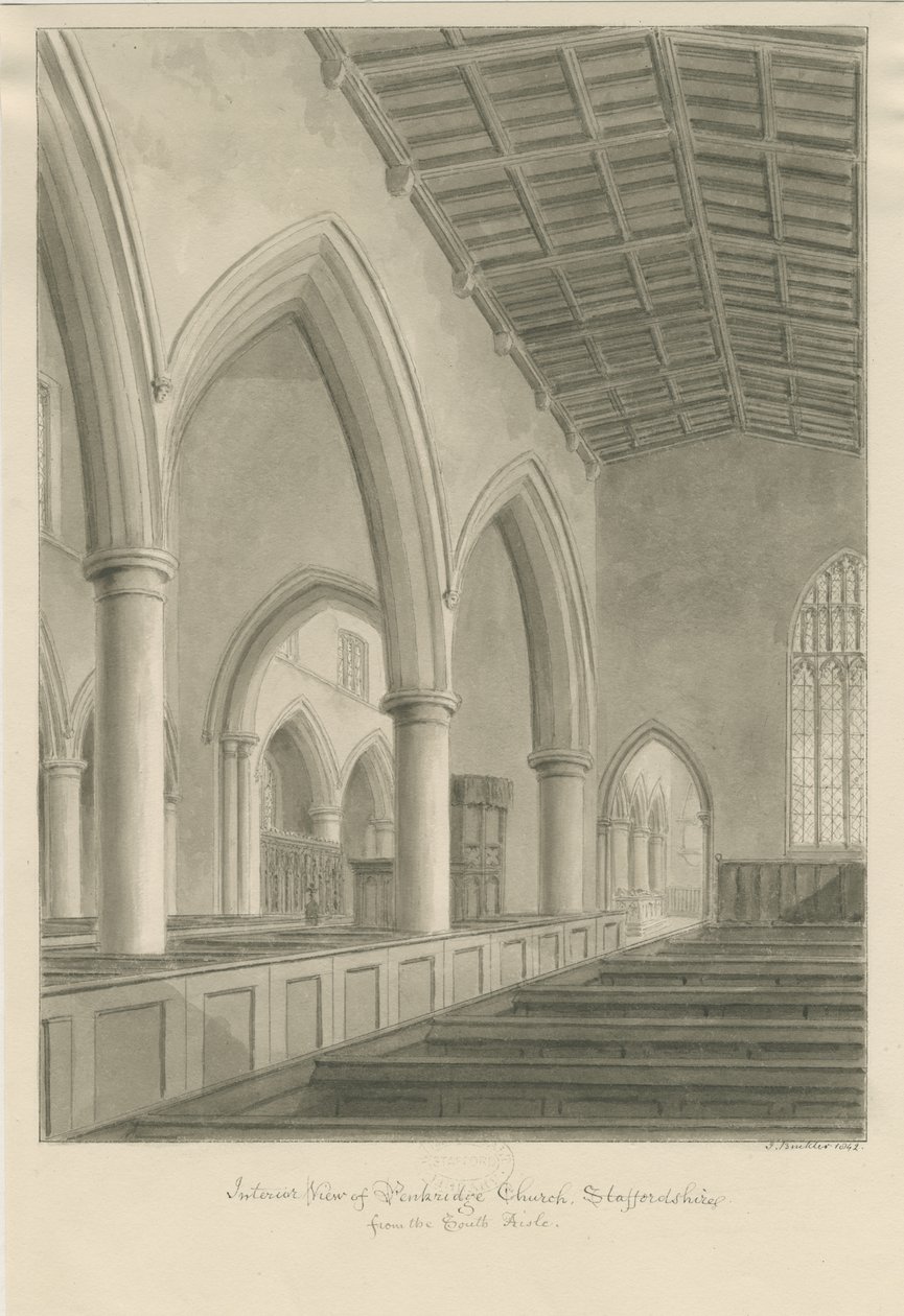 Interno della Chiesa di Penkridge da John Buckler