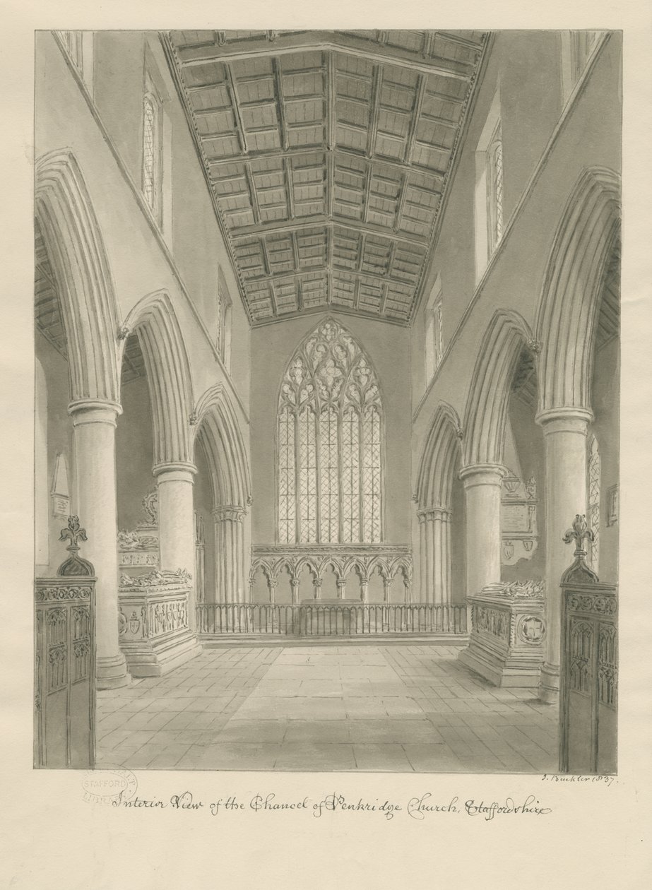 Interno della Chiesa di Penkridge da John Buckler