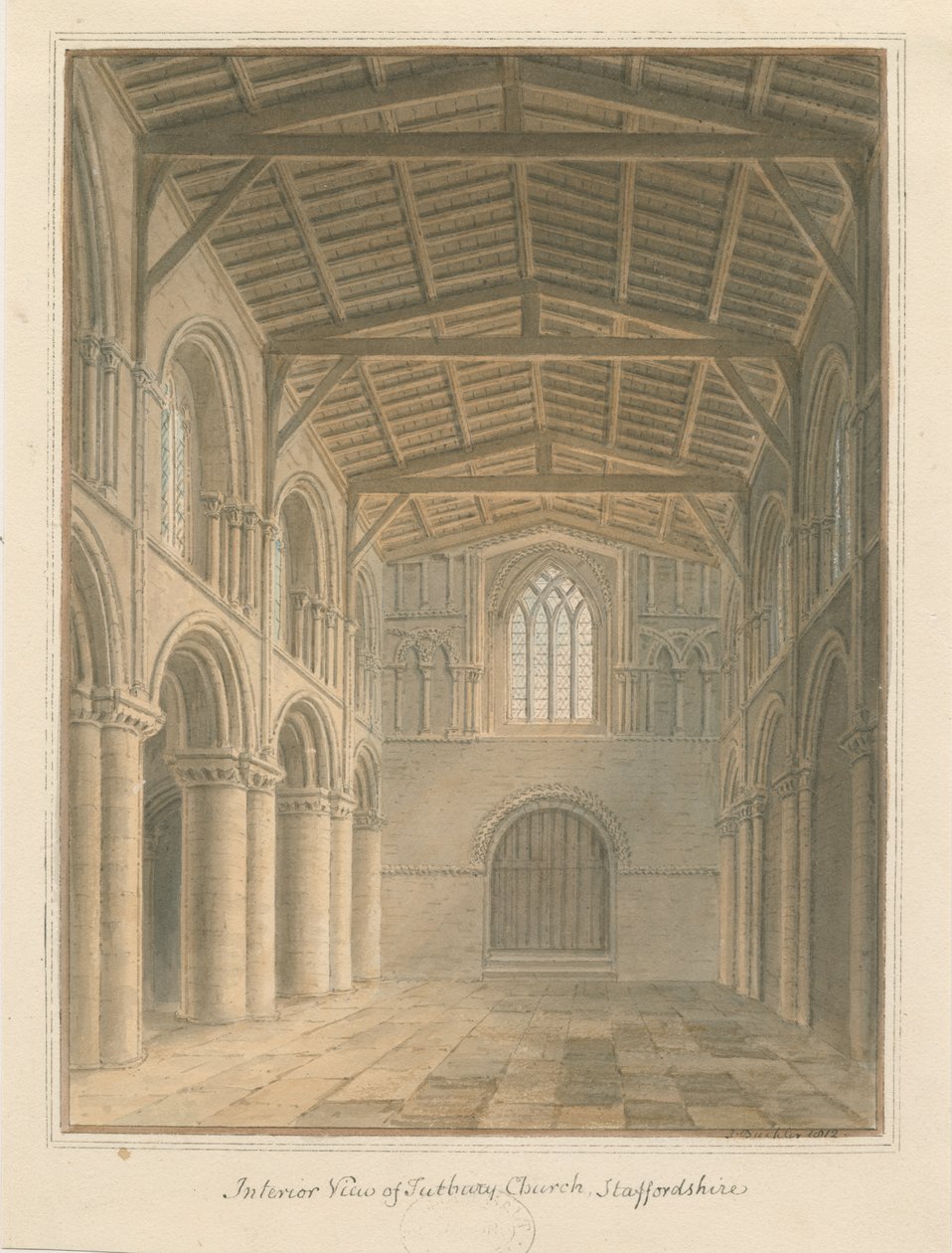 Interno della Chiesa Priorale di Tutbury da John Buckler