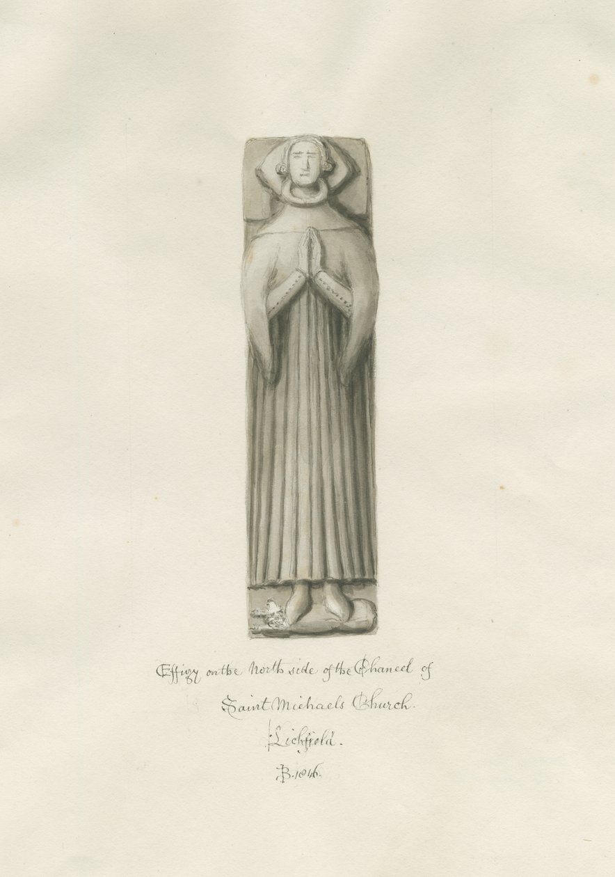 Lichfield - Effigie nel presbiterio della chiesa di San Michele da John Buckler