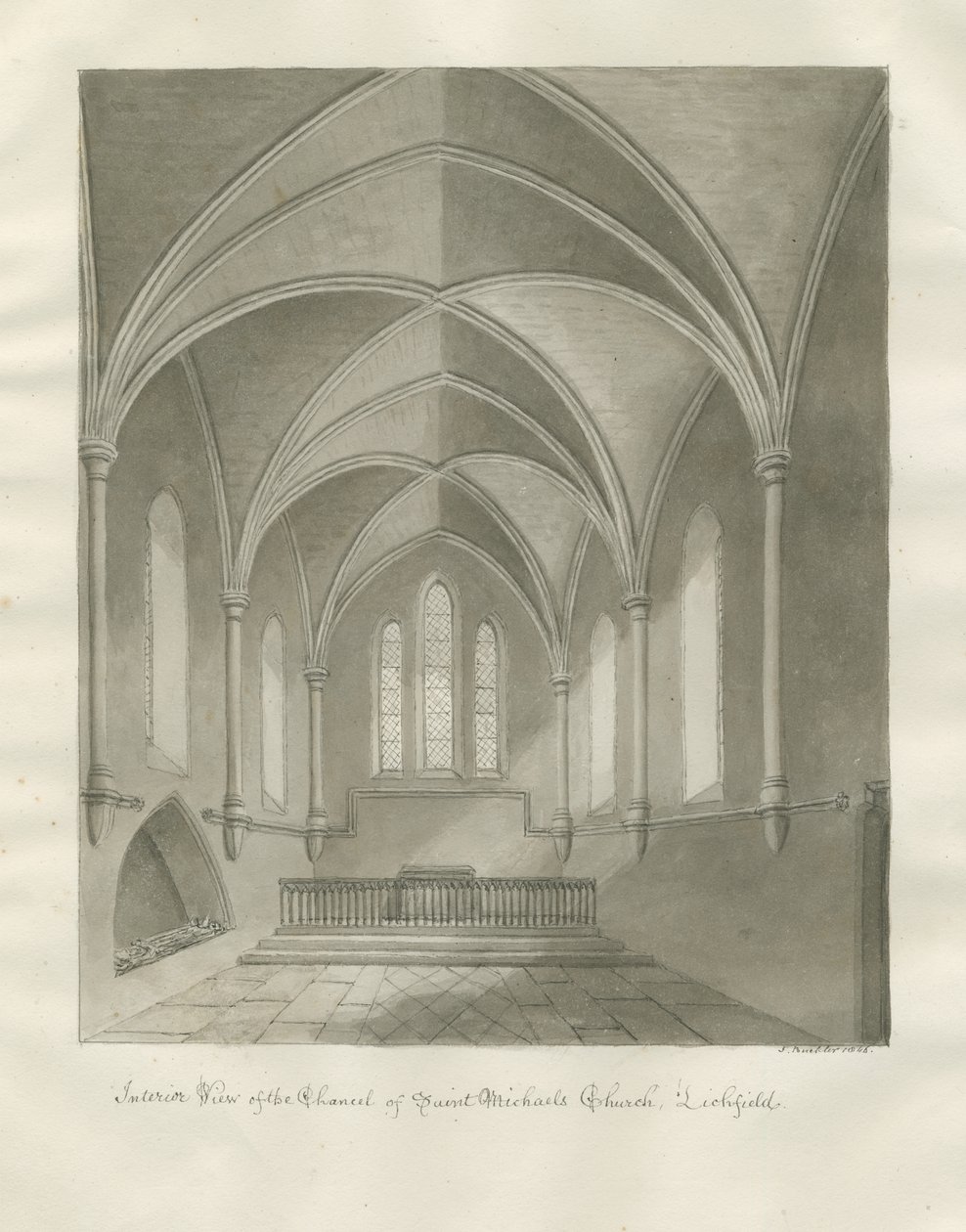 Lichfield - Interno della chiesa di San Michele da John Buckler