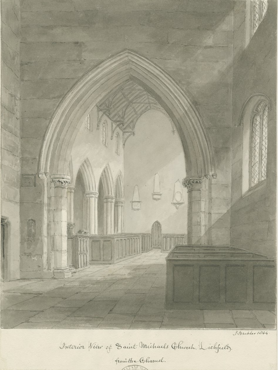 Lichfield - Interno della Chiesa di San Michele da John Buckler