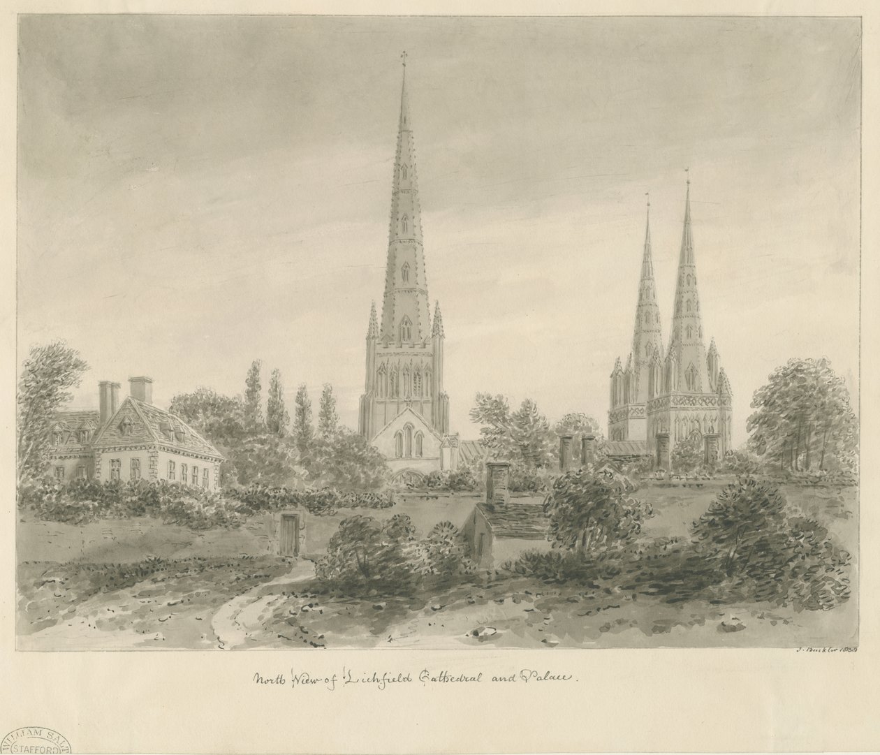 Cattedrale di Lichfield - Vista Nord da John Buckler