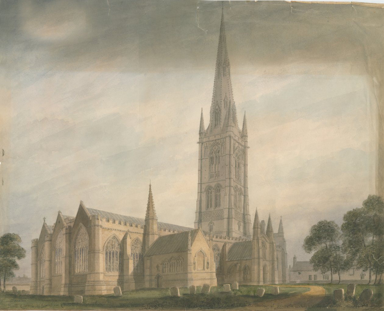 Lincolnshire - Chiesa di Grantham, 1811 da John Buckler