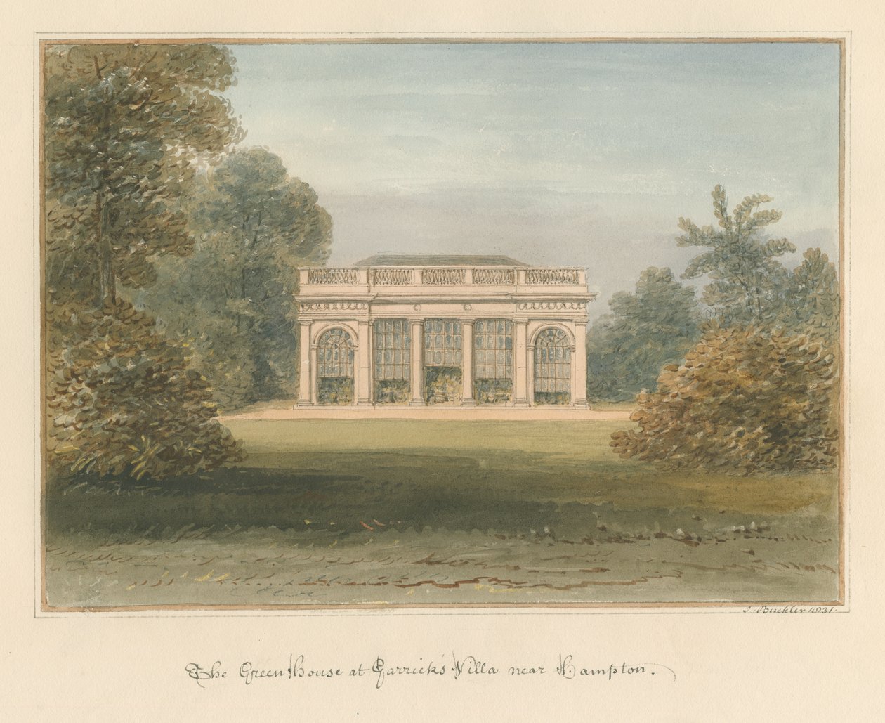Middlesex - Hampton - La Serra alla Villa di Garrick da John Buckler