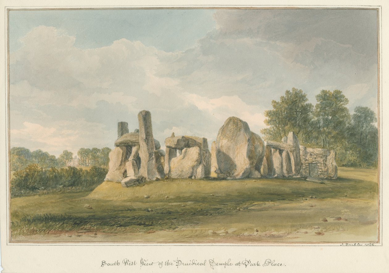 Oxfordshire - Henley upon Thames - Tempio druidico a Park Place, 1826 da John Buckler