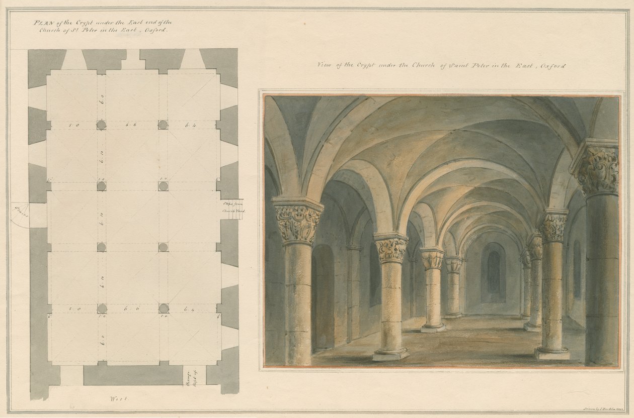 Oxfordshire - Oxford - Cripta della Chiesa di San Pietro in Oriente da John Buckler